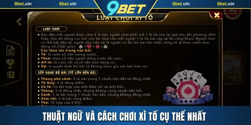 Thuật ngữ và cách chơi xì tố cụ thể cho hội viên 